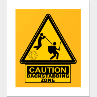 Caution: Backstabbing Zone Posters and Art